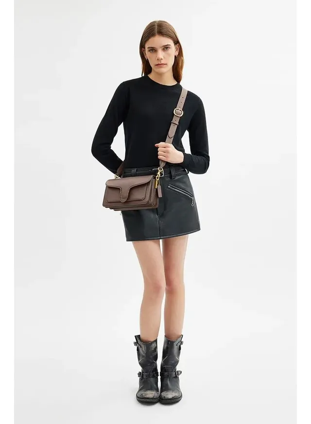 Women's Mixed Leather Shoulder Bag 26 Crossbody Bag – صورة 6