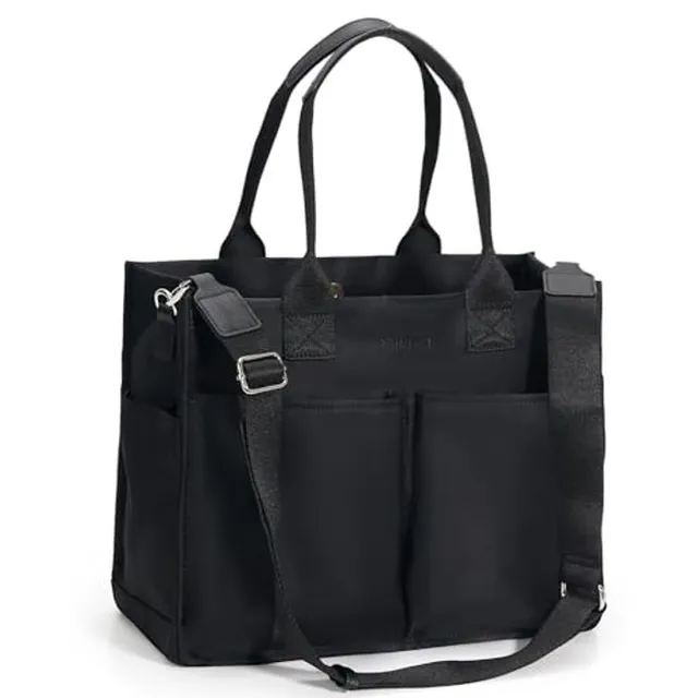 Nylon Tote Bags For Women, Large Pockets Handbags Compartments Crossbody Bags Work Laptop Purse For Travel, Beach