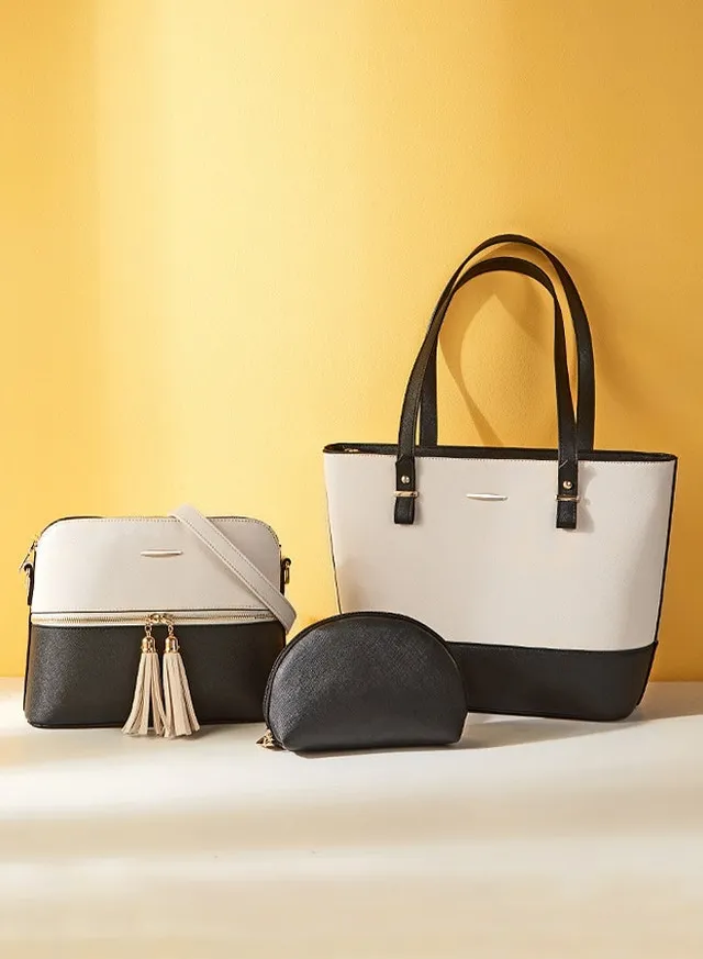 3pcs Women's Fashion Shoulder Tote Bag Faux Leather Handbag Crossbody bag Purse Set Large Capacity Tote Bag Fashionable Travel Messenger Shoulder Bag For Ladies – image 5