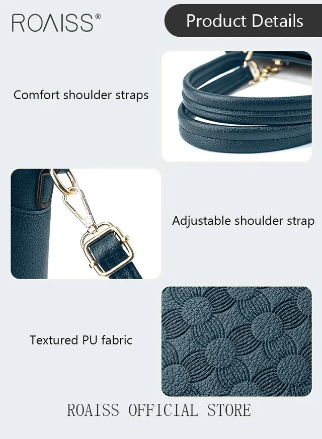 Large Shoulder Crossbody Bag for Women with Matching Clutch Ladies Tote Bag and Satchel with Hardware Buckle and Bottom Rivet – image 7