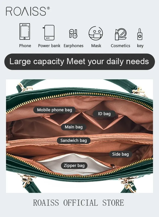 Large Shoulder Crossbody Bag for Women with Matching Clutch Ladies Tote Bag and Satchel with Hardware Buckle and Bottom Rivet – image 2