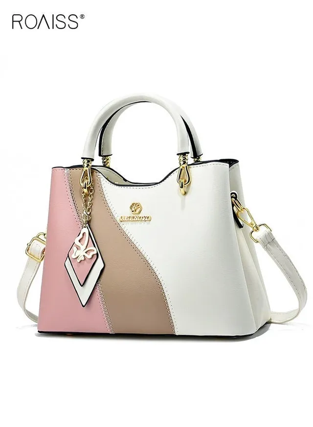 Women's Stylish Handbag with Top Handle and Exquisite Pendant, Large Capacity Shoulder Bag with Adjustable Strap and Zippers, Elegant Chic Crossbody Bag for Ladies, Ideal for Dating, Shopping and Everyday Use