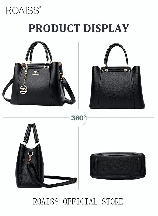 Leather Women Shoulder Bag Women's Handbag Elegant Patent Leather Bag Waterproof Handbag Shoulder Bag Women Large Capacity Bag – image 11