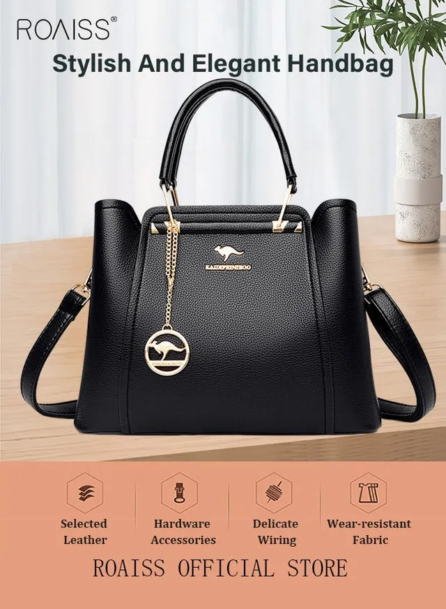 Leather Women Shoulder Bag Women's Handbag Elegant Patent Leather Bag Waterproof Handbag Shoulder Bag Women Large Capacity Bag – image 2