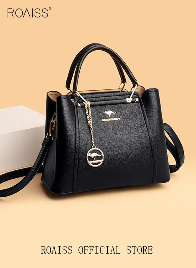 Leather Women Shoulder Bag Women's Handbag Elegant Patent Leather Bag Waterproof Handbag Shoulder Bag Women Large Capacity Bag – image 3