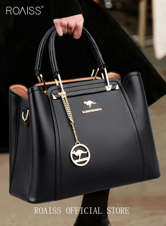 Leather Women Shoulder Bag Women's Handbag Elegant Patent Leather Bag Waterproof Handbag Shoulder Bag Women Large Capacity Bag – image 4