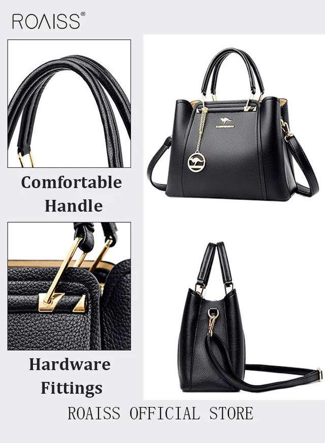 Leather Women Shoulder Bag Women's Handbag Elegant Patent Leather Bag Waterproof Handbag Shoulder Bag Women Large Capacity Bag – image 7