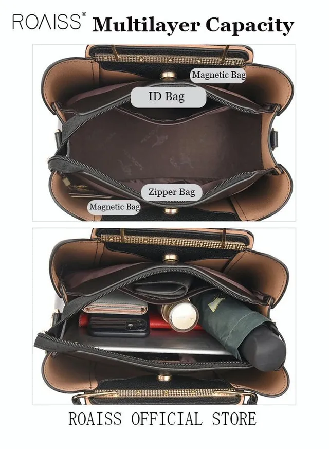 Leather Women Shoulder Bag Women's Handbag Elegant Patent Leather Bag Waterproof Handbag Shoulder Bag Women Large Capacity Bag – image 9
