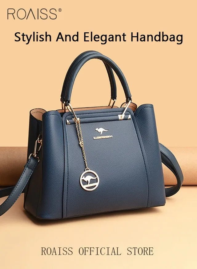 Leather Women Shoulder Bag Women's Handbag Elegant Patent Leather Bag Waterproof Handbag Shoulder Bag Women Large Capacity Bag – image 3