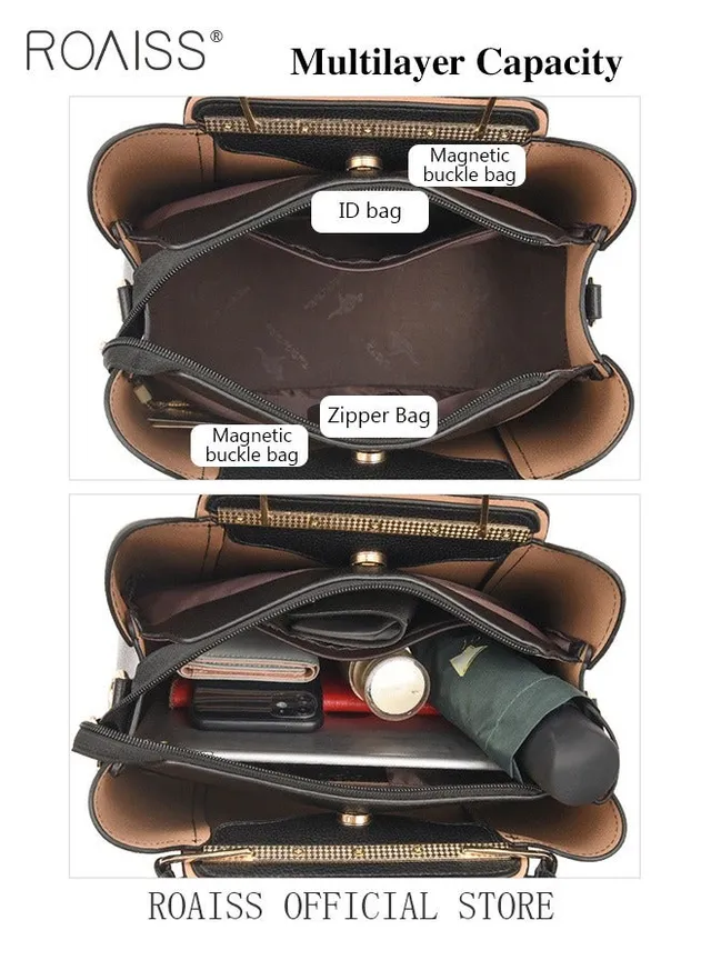 Leather Women Shoulder Bag Women's Handbag Elegant Patent Leather Bag Waterproof Handbag Shoulder Bag Women Large Capacity Bag – image 4