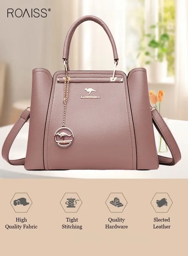 Leather Women Shoulder Bag Women's Handbag Elegant Patent Leather Bag Waterproof Handbag Shoulder Bag Women Large Capacity Bag – image 3