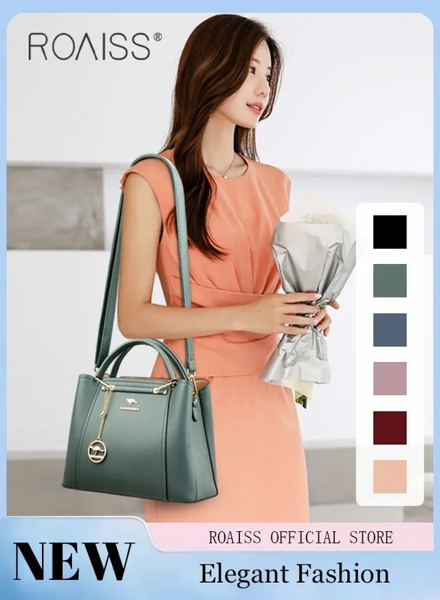 Women Stylish Handbag with Top Handle and Exquisite Pendant, Large Capacity Shoulder Bag with Adjustable Strap and Magnetic Buckle, Elegant Chic Crossbody Bag for Ladies, Ideal for Dating, Shopping and Everyday Use