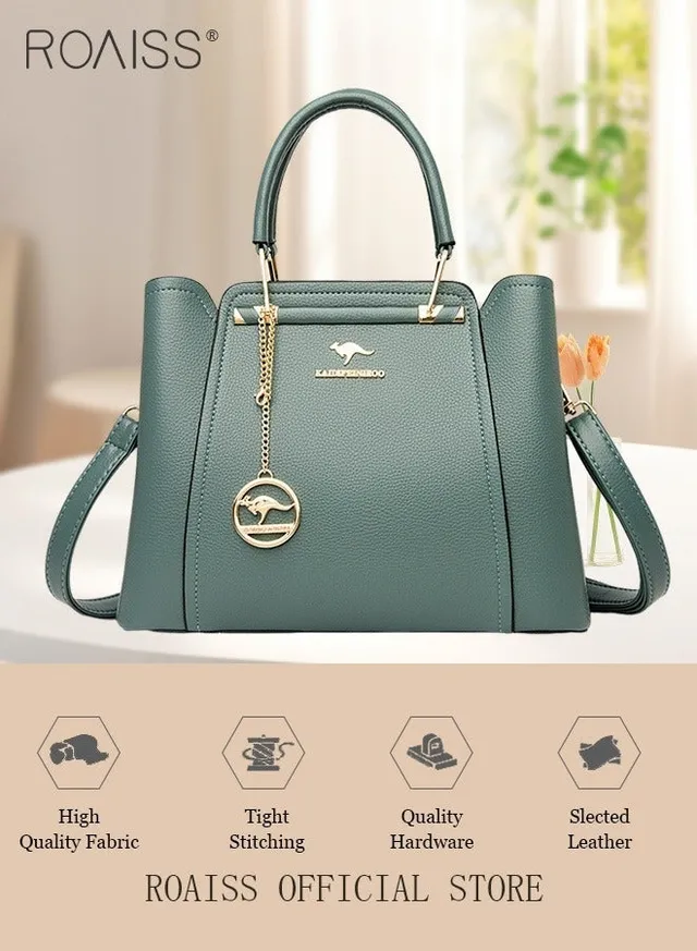 Leather Women Shoulder Bag Women's Handbag Elegant Patent Leather Bag Waterproof Handbag Shoulder Bag Women Large Capacity Bag – image 3
