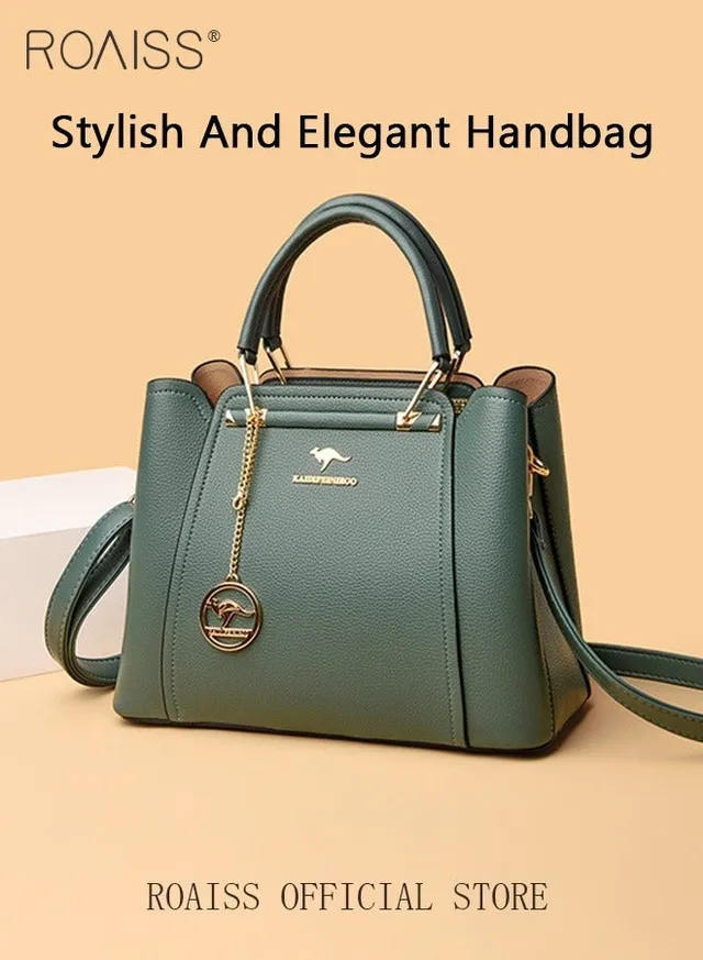 Leather Women Shoulder Bag Women's Handbag Elegant Patent Leather Bag Waterproof Handbag Shoulder Bag Women Large Capacity Bag – image 4