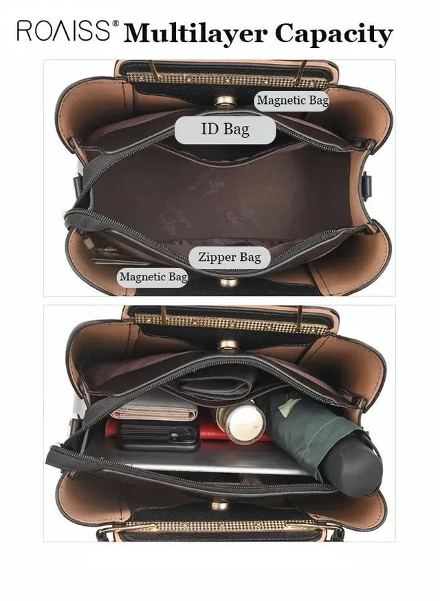Leather Women Shoulder Bag Women's Handbag Elegant Patent Leather Bag Waterproof Handbag Shoulder Bag Women Large Capacity Bag – image 8