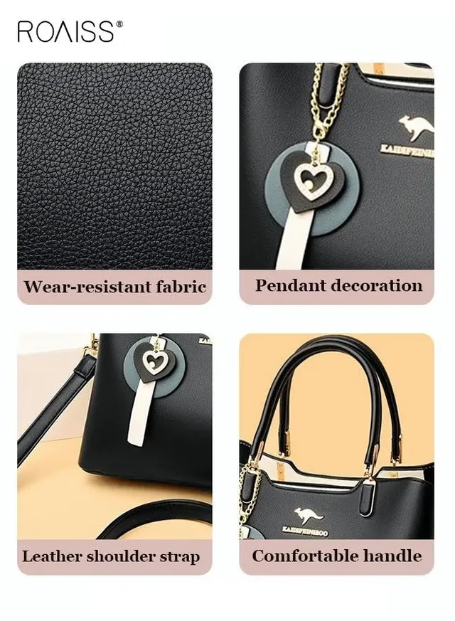 Women's Patent PU Leather Two-Tone Handbag, Elegant Structured Tote Bag with Detachable Shoulder Strap, Ladies Classic Shoulder Bag Handle Satchel Bag with Gold-Tone Hardware, Multi-Functional Crossbody Purse for Work Office Business Everyday Casual Wear – image 10
