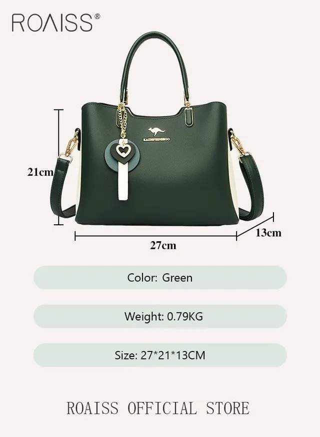 Women's Patent PU Leather Two-Tone Handbag, Elegant Structured Tote Bag with Detachable Shoulder Strap, Ladies Classic Shoulder Bag Handle Satchel Bag with Gold-Tone Hardware, Multi-Functional Crossbody Purse for Work Office Business Everyday Casual Wear – image 7