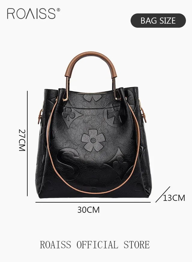 Premium Large Capacity Handbag for Women Exquisite Texture Embossed Tote Casual Top Handle Bucket Crossbody Bags with Gift Bag Gifts for Mother Wife Bridal Suitable for Ramadan Wedding or Leisure – image 7