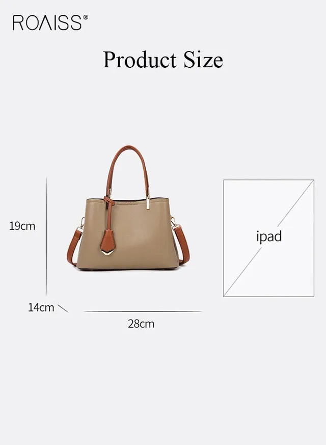 PU Leather Tote Bag for Women Stylish and Versatile Shoulder Messenger Bag Ladies New Style Trendy Multi-layer Handbag Wear Protection Khaki – image 7