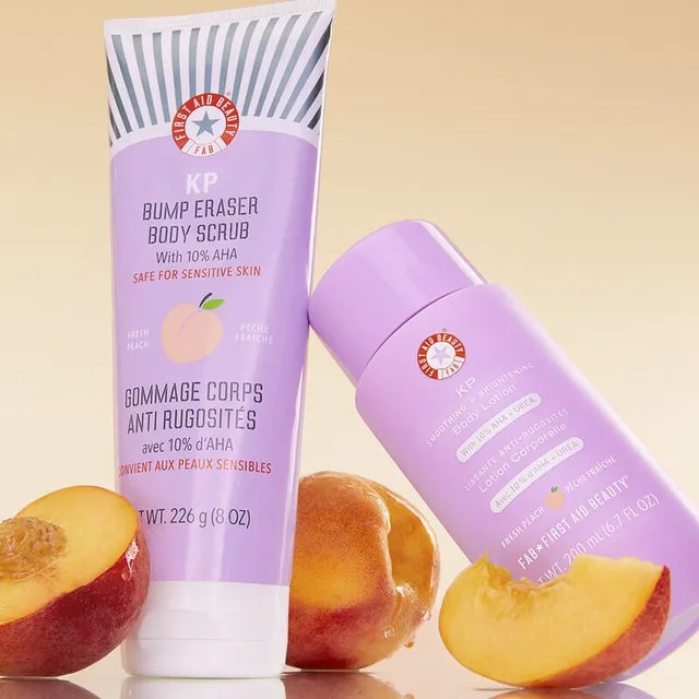 Body Scrub with 10% AHA, Pumice, Fresh Peach Scent for Sensitive Skin – image 6