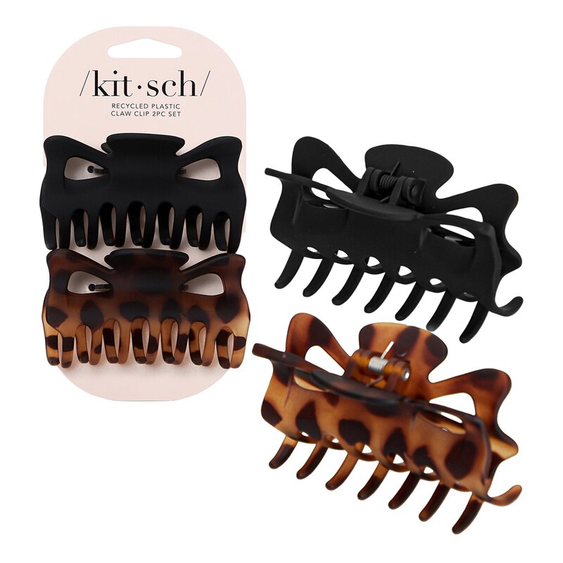 Large Eco-Friendly Claw Clips Set Black & Tort