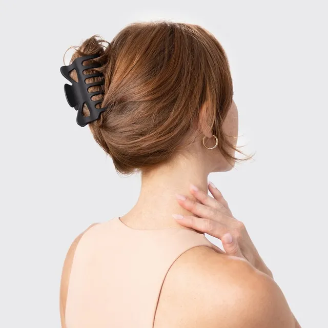 Large Recycled Black & Tortoise Claw Clips Set for Hair Styling – image 5