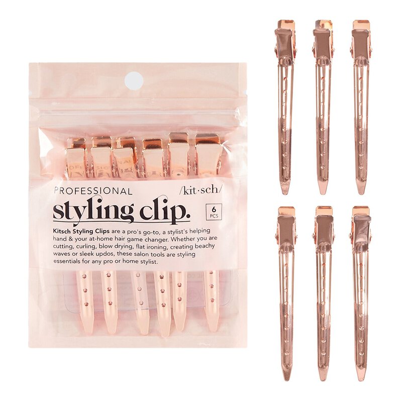 Pro Styling Clips 6pc Rose Gold