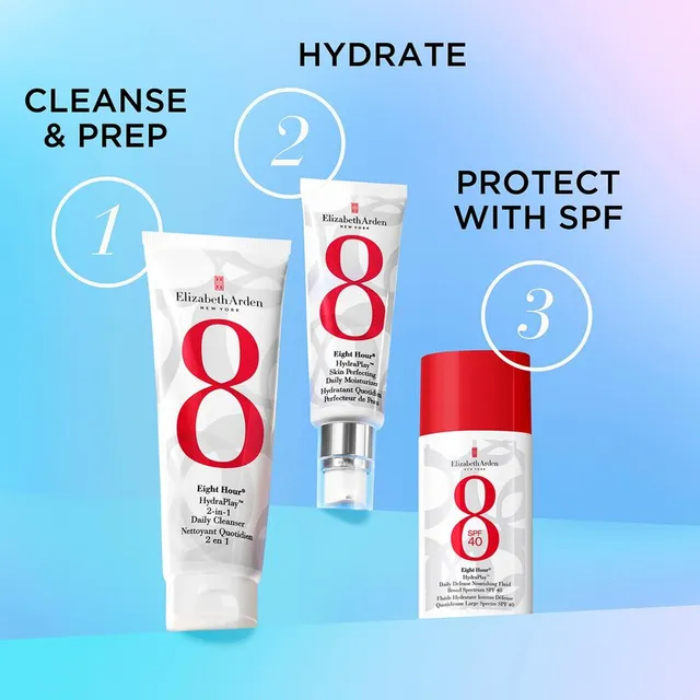 سائل هايدرا بلاي™ المغذي للحماية اليومية من إيِت أور® المعزز بـ SPF40 واسع الطيف – صورة 5
