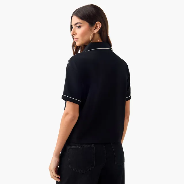 Piping Detail Polo T-shirt – image 4