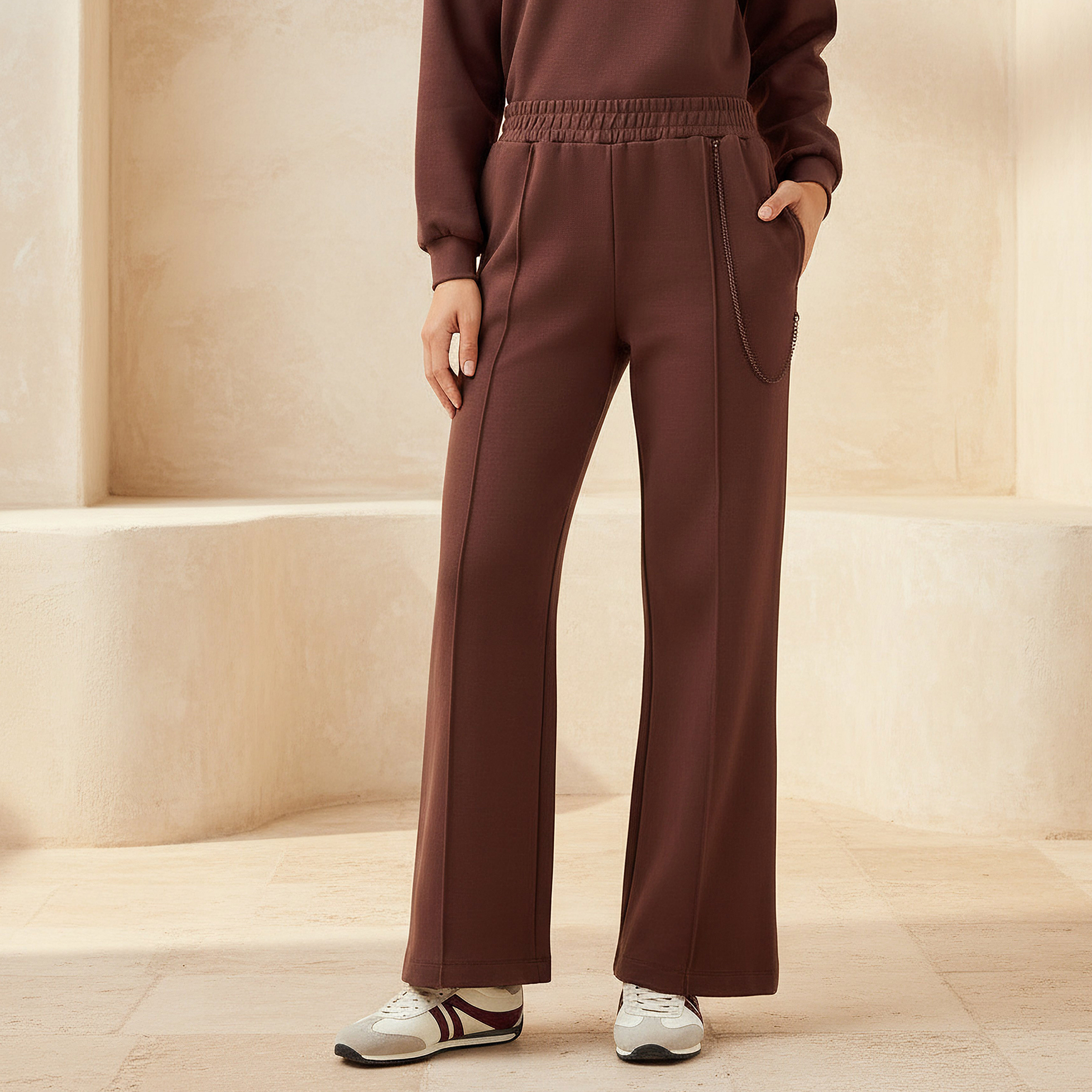 Regular Fit Mid-Rise Chain Detail Joggers