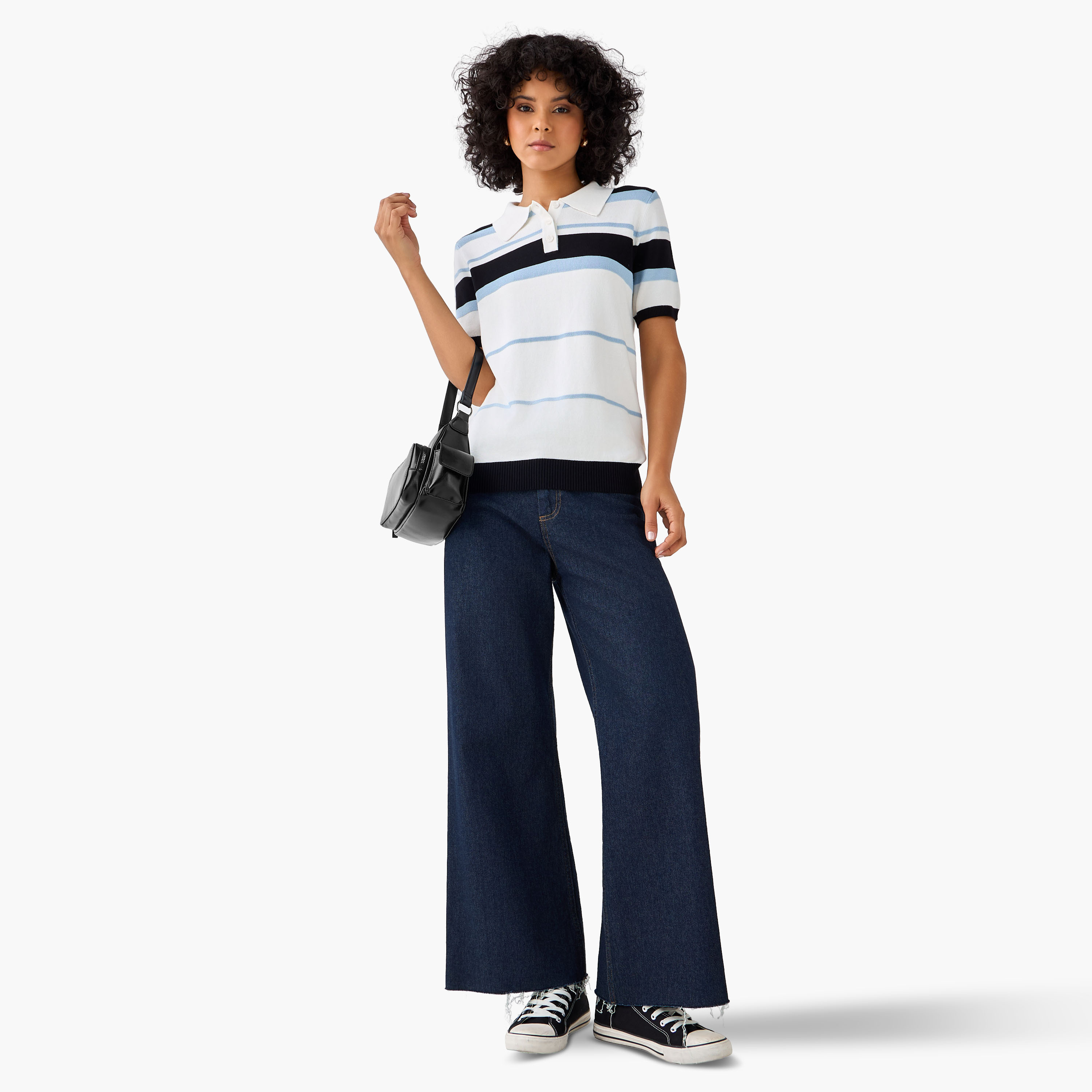 Regular Fit Polo T-shirt with Stripes