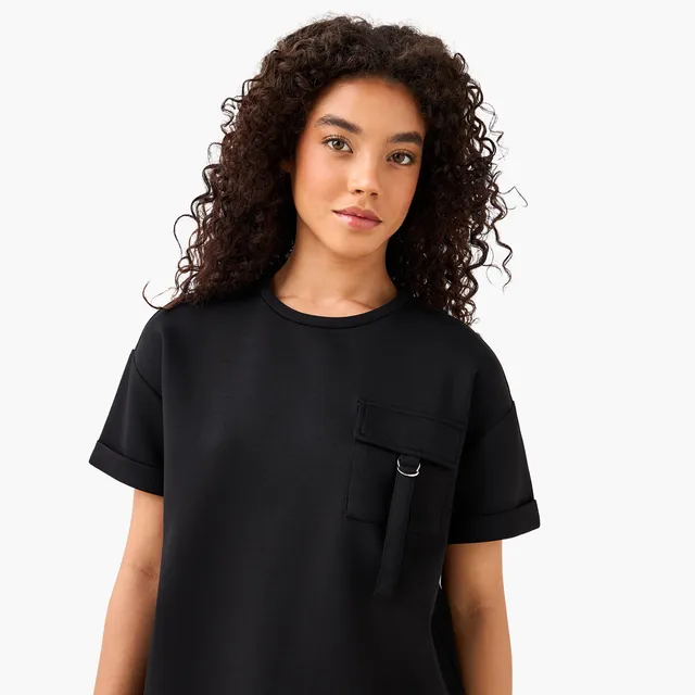 Boxy Modal Blend Utility Pocket T-shirt – image 6