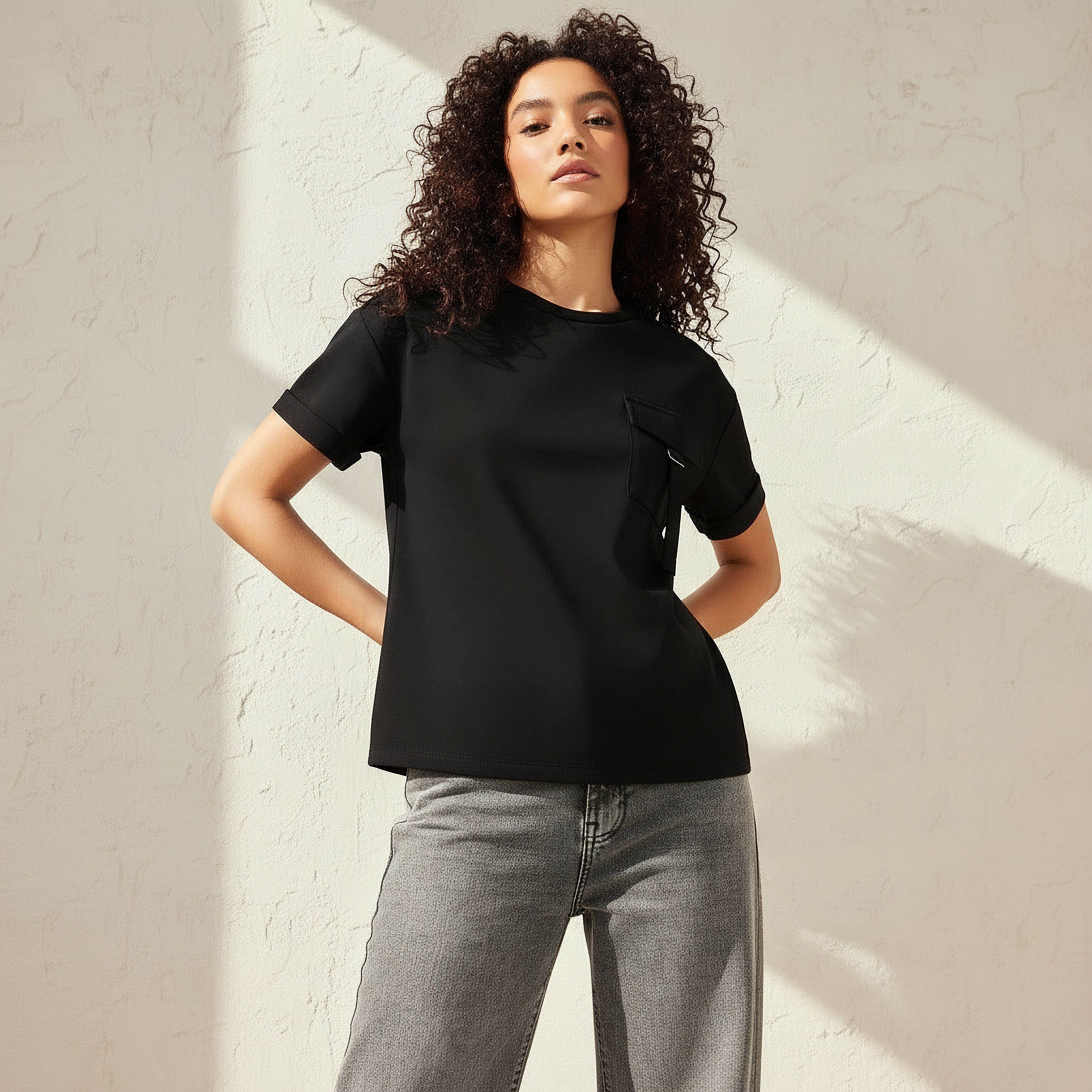 Boxy Modal Blend Utility Pocket T-shirt