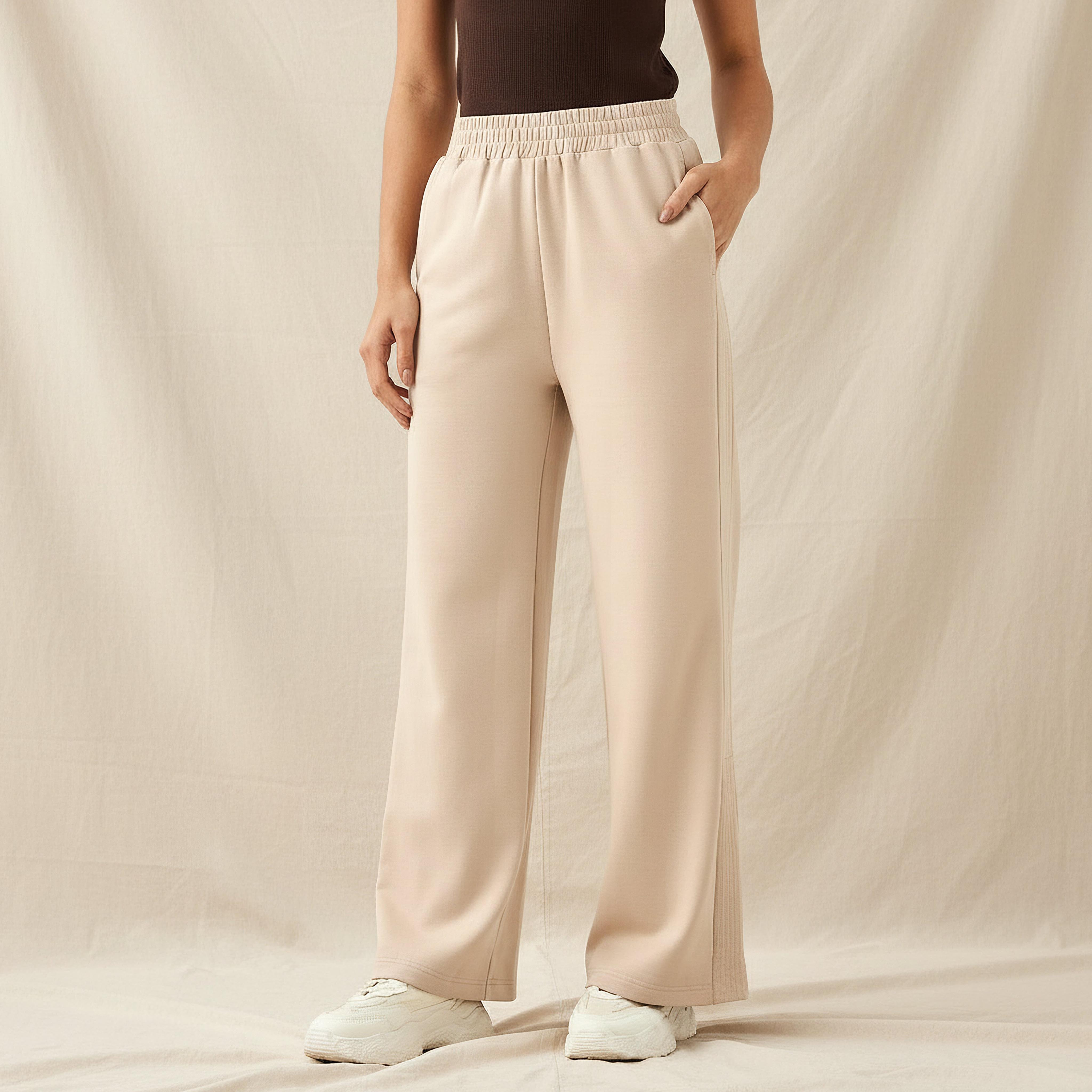 Mid-Rise Wide Leg Pants with Pockets