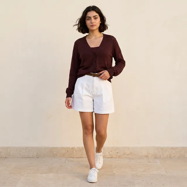 Splash Youth Textured V-neck Cardigan – image 3