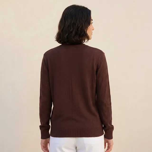 Splash Youth Textured V-neck Cardigan – image 4