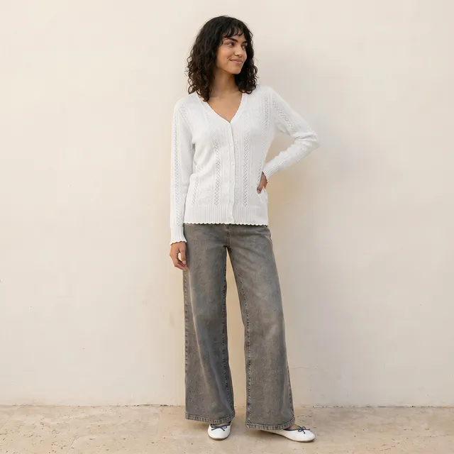 Splash Youth Textured V-neck Cardigan – image 3