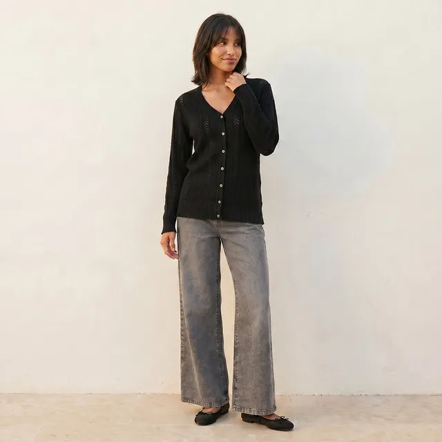Splash Youth Textured V-neck Cardigan – image 3