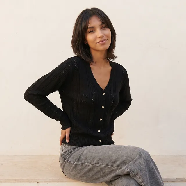Splash Youth Textured V-neck Cardigan – image 5