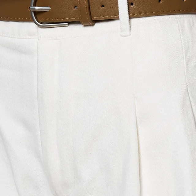 Regular Fit Mid-Rise Cotton Belted Shorts – image 2