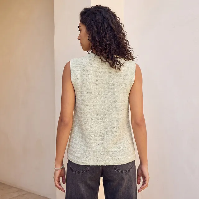 Splash Youth Textured Crew Neck Cardigan – image 3