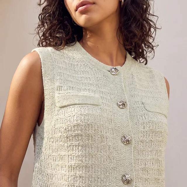 Splash Youth Textured Crew Neck Cardigan – image 4