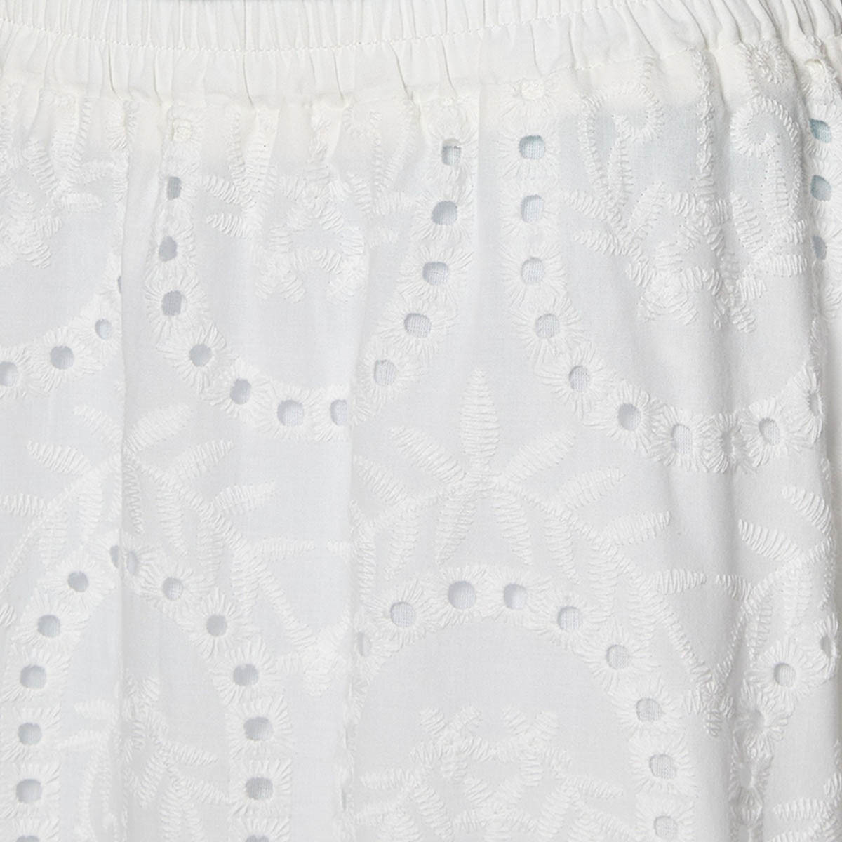 Maxi Cotton A-Line Skirt with Schiffli Detail