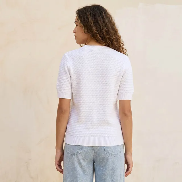 Splash Youth Textured Crew Neck Cardigan – image 5