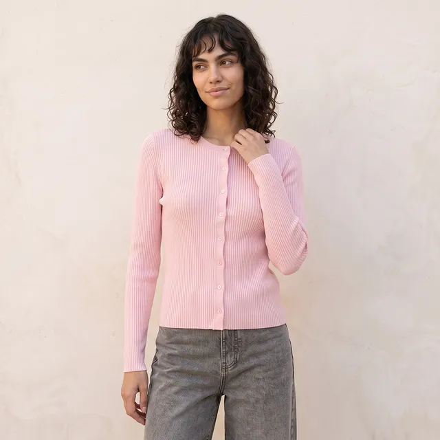 Splash Youth Textured Round Neck Cardigan