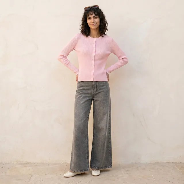 Splash Youth Textured Round Neck Cardigan – image 3