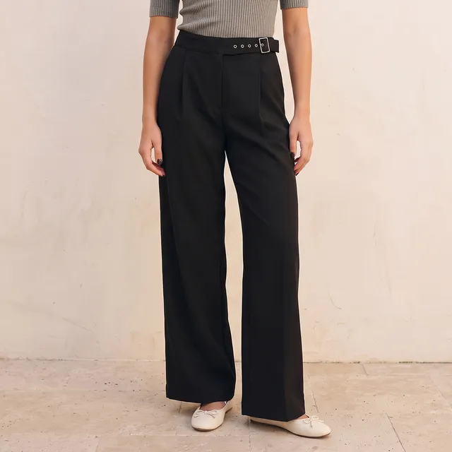 Splash Youth Wide Leg Elasticated Waist Pleated Trousers – image 2
