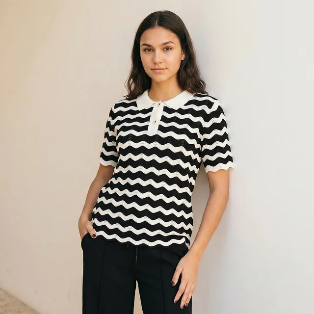 Splash Youth Polo T-shirt with Chevron Print