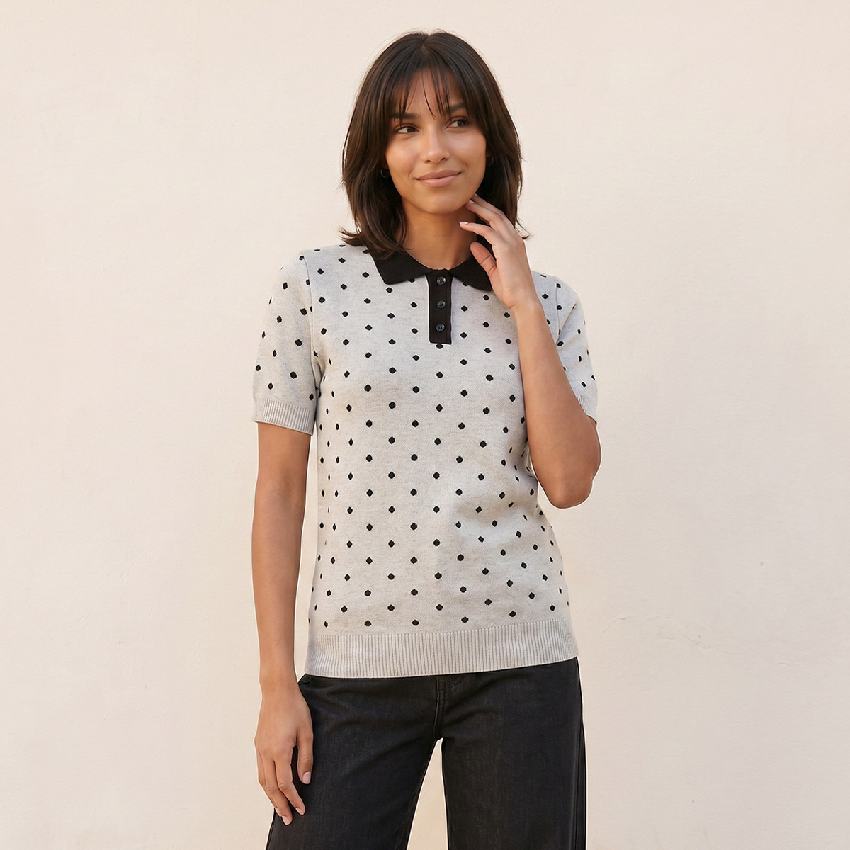 Splash Youth Polka Dot Print Sweater