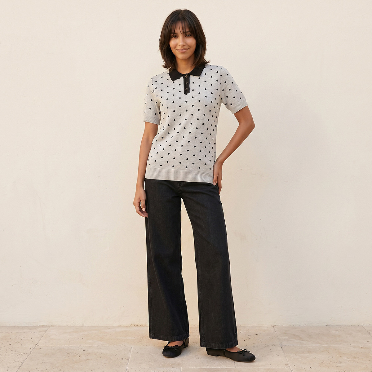 Splash Youth Polka Dot Print Sweater